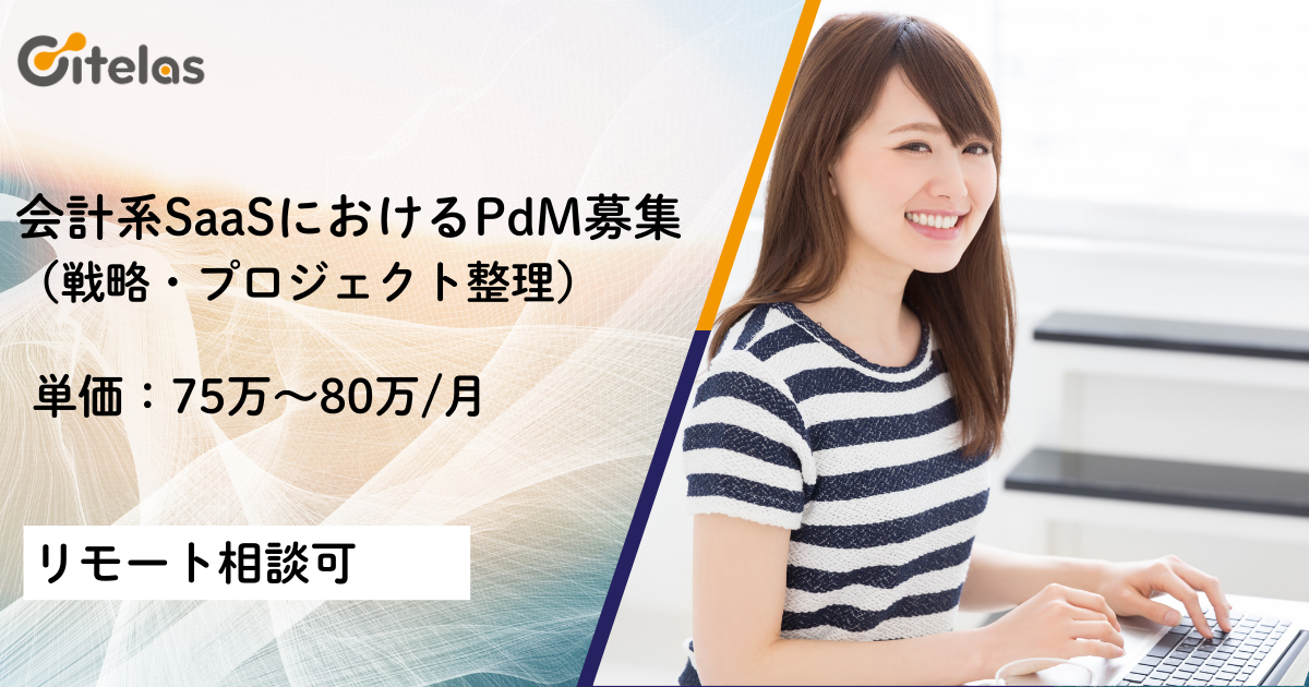 【PDM/リモート相談可】会計系SaaSにおけるPdM募集（戦略・プロジェクト整理）