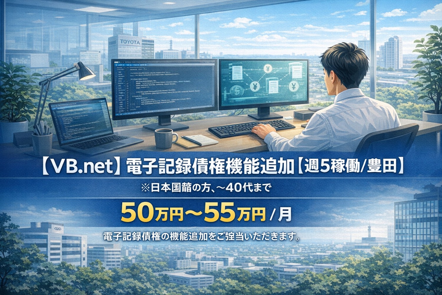 【VB.net】電子記録債権機能追加【週5稼働/豊田】