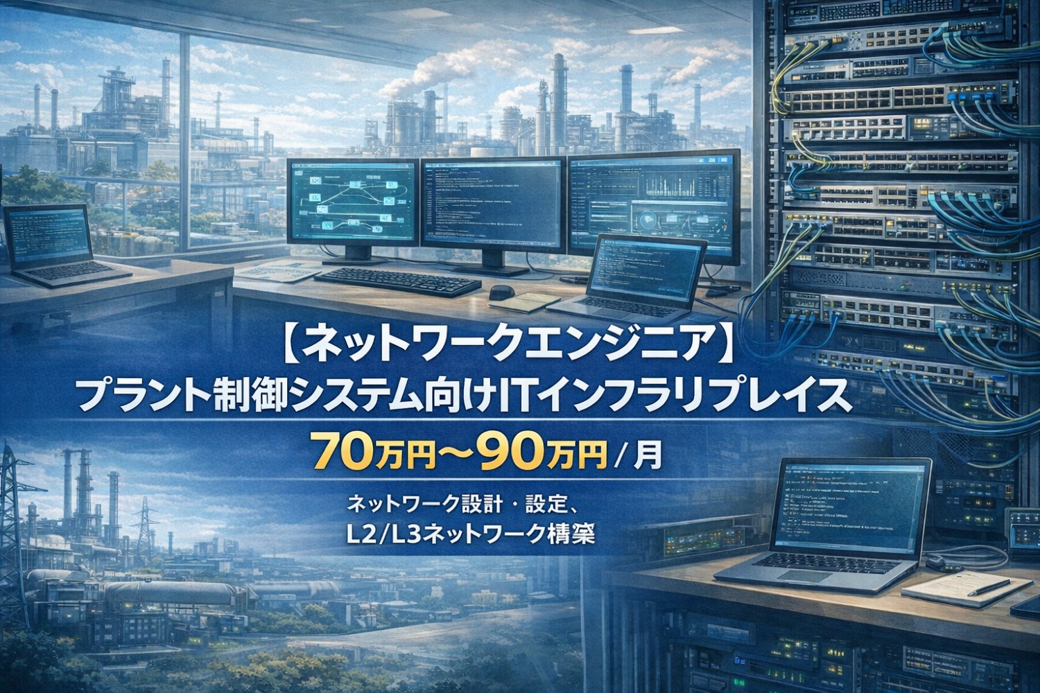 【ネットワークエンジニア】プラント制御システム向けITインフラリプレイス