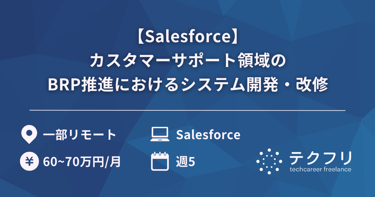 【Salesforce】カスタマーサポート領域のBRP推進におけるシステム開発・改修