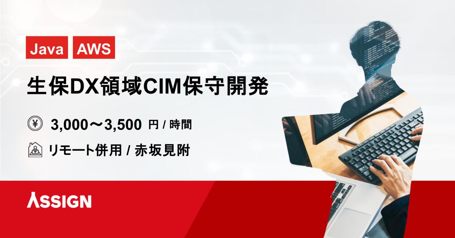 【Java/AWS】生保DX領域CIM保守開発案件　基本リモート＠赤坂見附