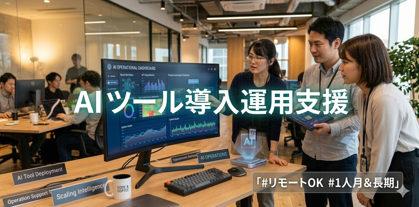 大手案件_AI/SaaSツール導入運用等、情シス支援業務 #リモートOK #1人月＆長期