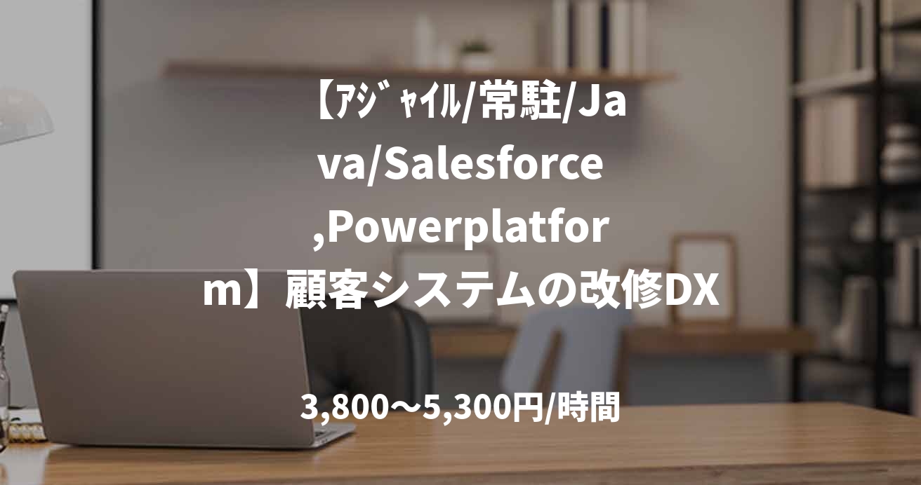 【ｱｼﾞｬｲﾙ/常駐/Java/Salesforce,Powerplatform】顧客システムの改修DX
