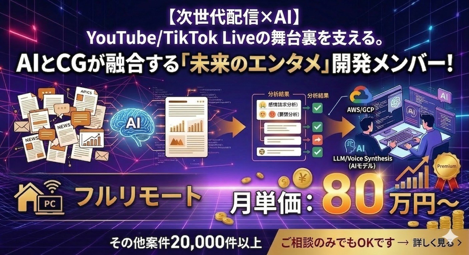 【Python/AWS/GCP】OBSからモーキャプまで！配信技術を極めるリアルタイムシステム開発エンジニア募集！