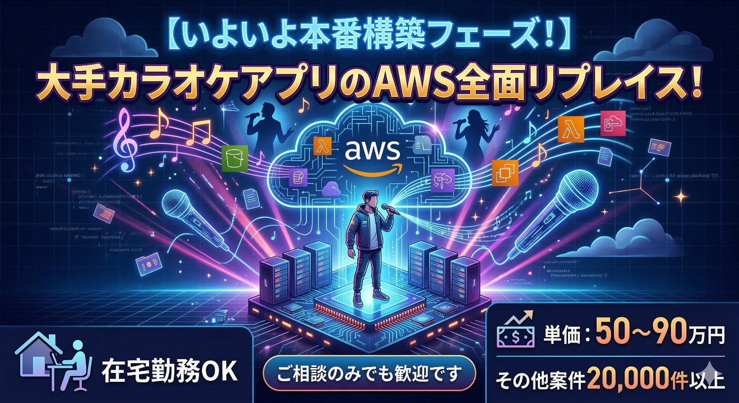 【AWS×基盤刷新】大手カラオケアプリのインフラリプレイス。本番環境構築・移行設計を牽引する次世代基盤構築メンバー募集！