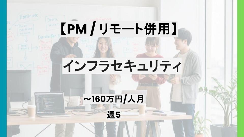 【リモート併用/週5日】インフラセキュリティ・統合PM支援/パートナー案件