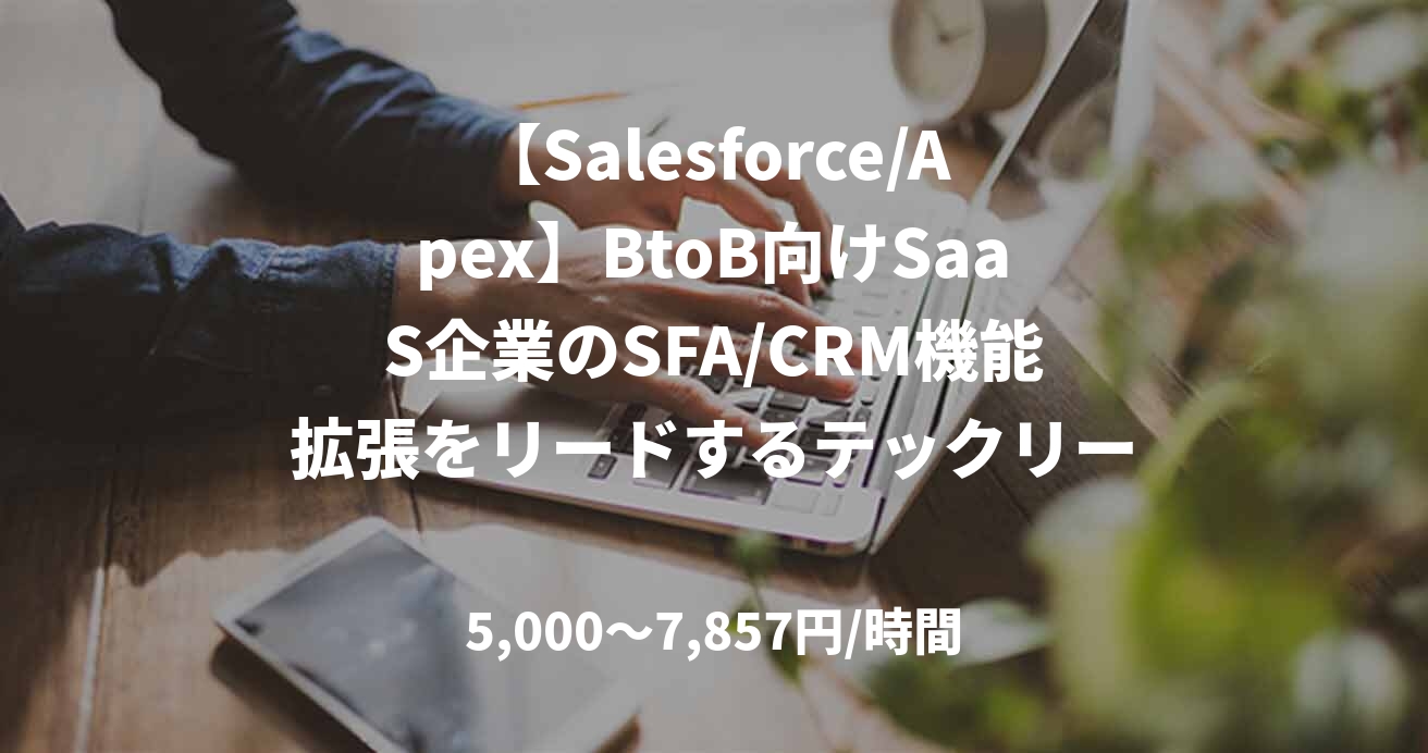 【Salesforce/Apex】BtoB向けSaaS企業のSFA/CRM機能拡張をリードするテックリード職
