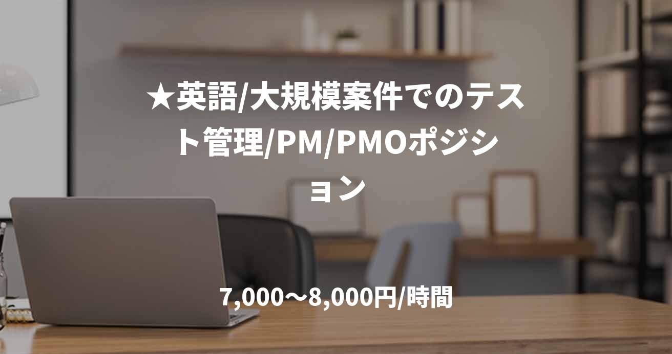 ★英語/大規模案件でのテスト管理/PM/PMOポジション