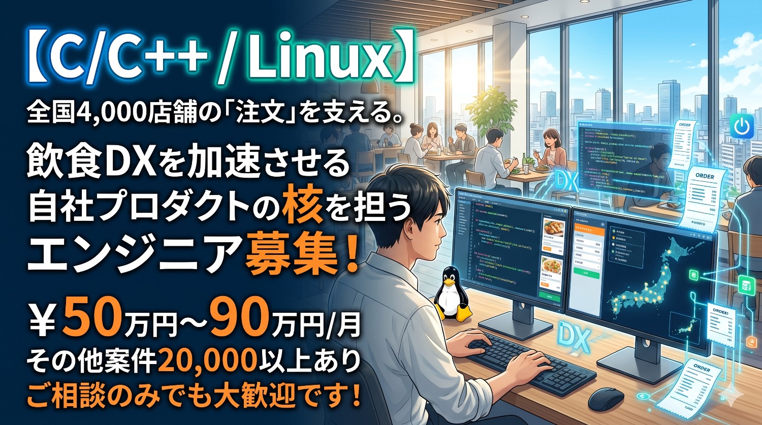 【C/C++】導入4,000店舗超。飲食DXの「現場」を支配する自社プロダクト・アプリケーション開発