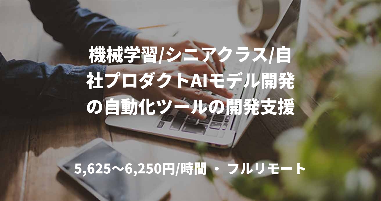 機械学習/シニアクラス/自社プロダクトAIモデル開発の自動化ツールの開発支援