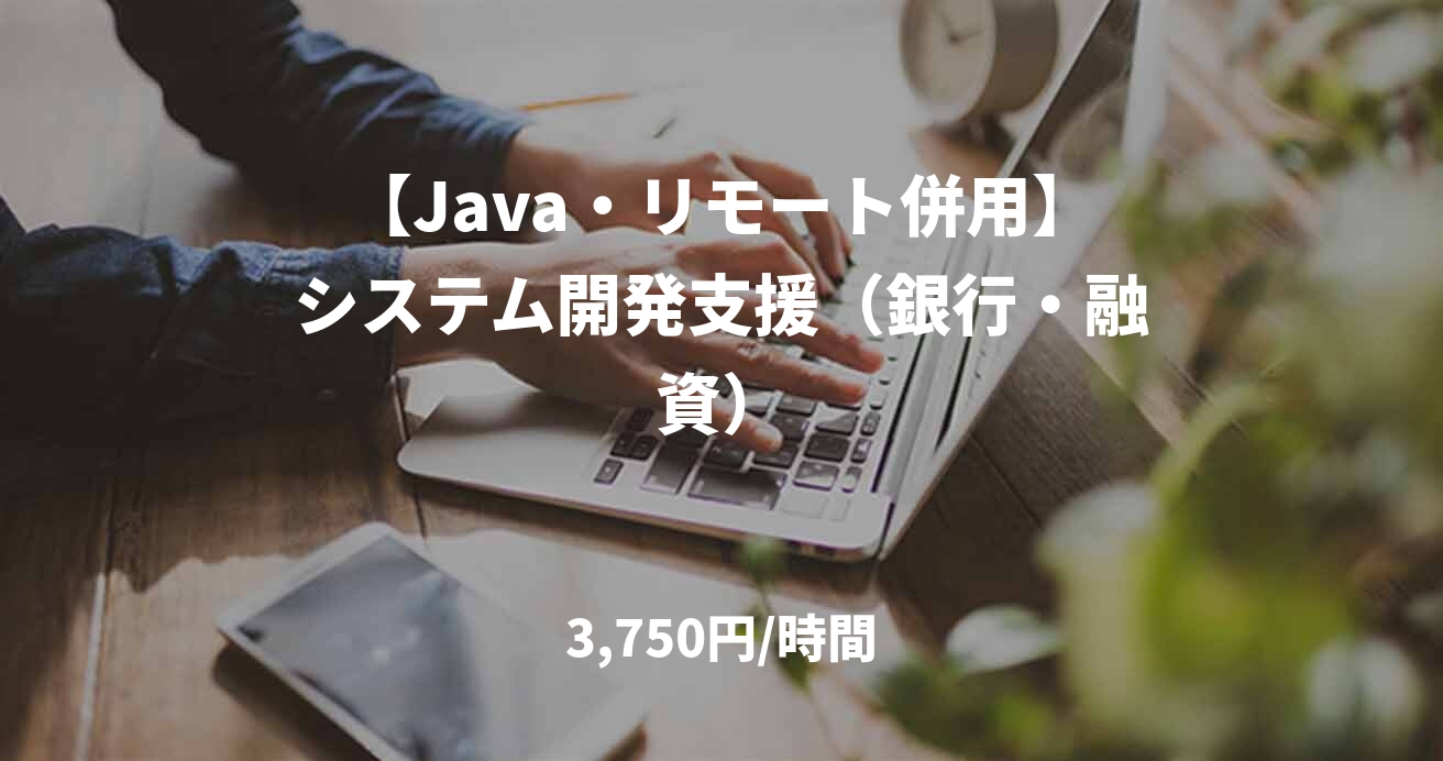 【Java・リモート併用】システム開発支援（銀行・融資）