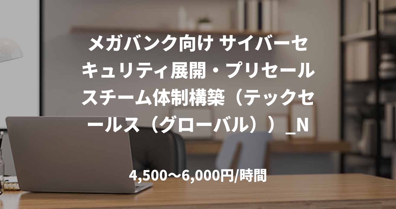 メガバンク向け サイバーセキュリティ展開・プリセールスチーム体制構築（テックセールス（グローバル））_N0003