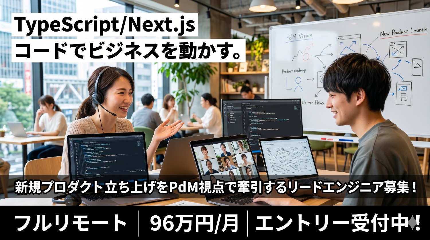 【TypeScript / Next.js】開発×AI×PdM。AI採用SaaSをグロースさせる「プロダクトの主役」募集！