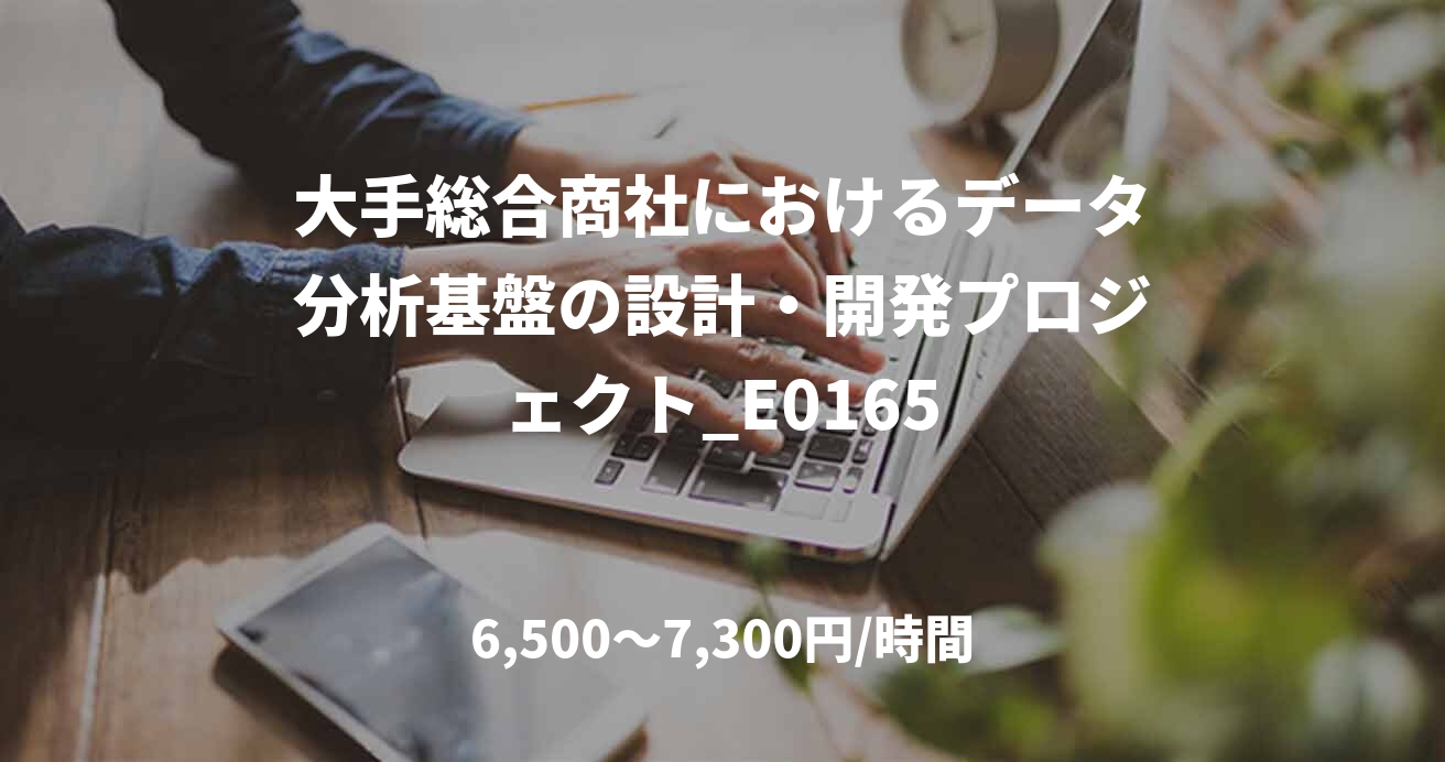 大手総合商社におけるデータ分析基盤の設計・開発プロジェクト_E0165