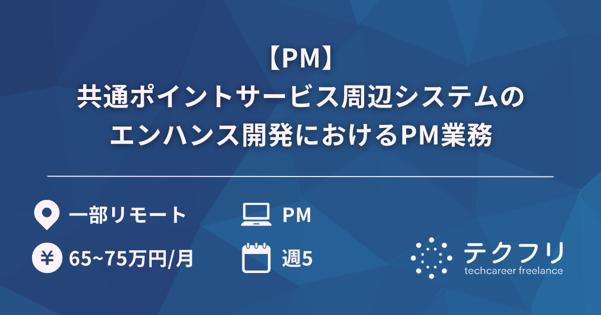 【PM】共通ポイントサービス周辺システムのエンハンス開発におけるPM業務