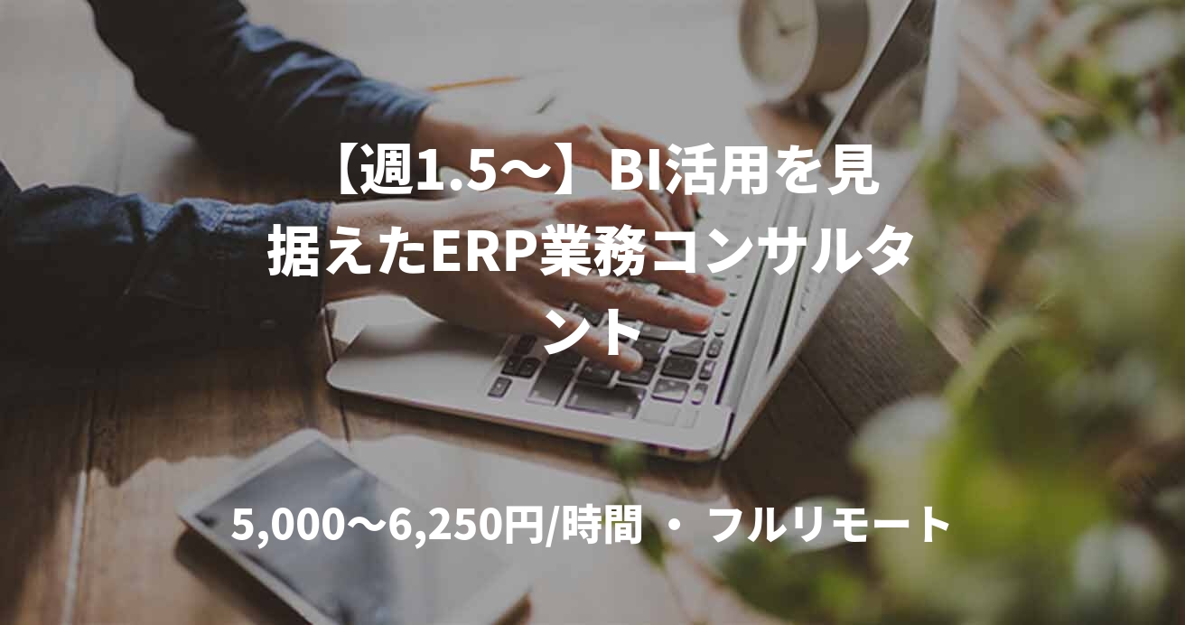 【週1.5～】BI活用を見据えたERP業務コンサルタント