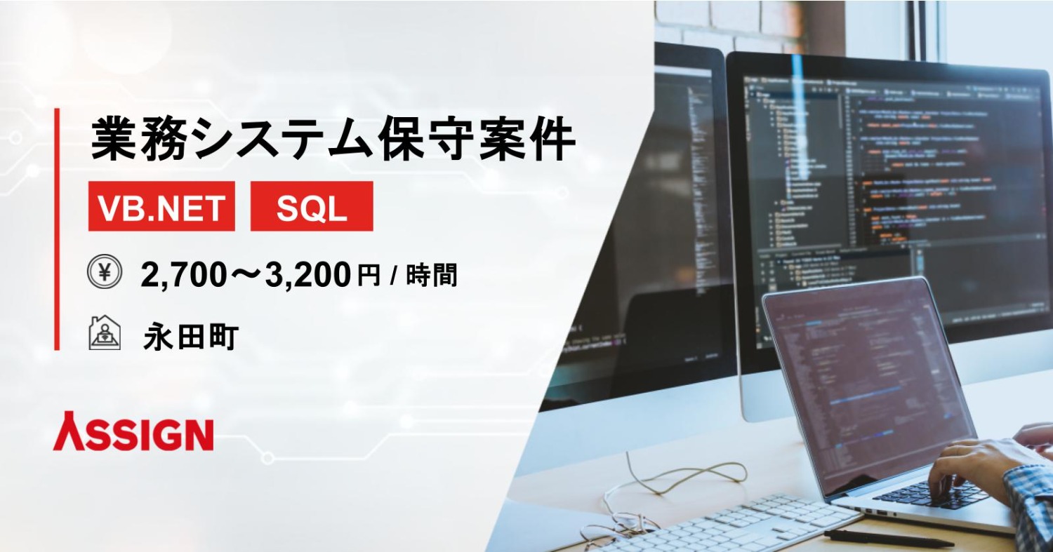 【VB.NET/SQL】業務システム保守案件　＠永田町