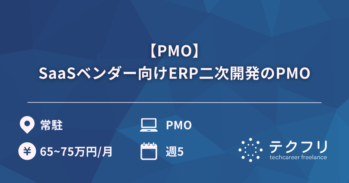 【PMO】SaaSベンダー向けERP二次開発のPMO