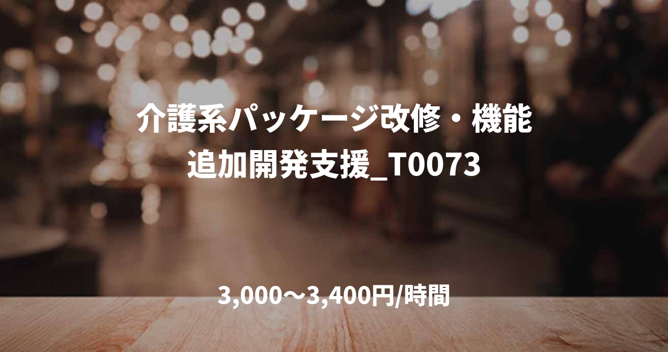 介護系パッケージ改修・機能追加開発支援_T0073