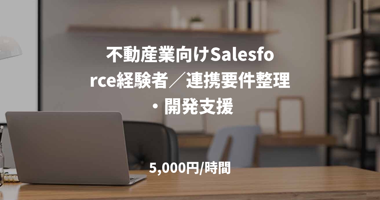 不動産業向けSalesforce経験者／連携要件整理・開発支援