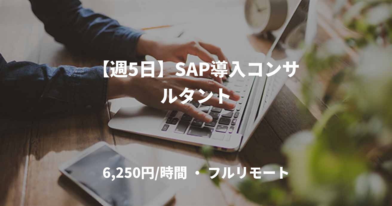 【週5日】SAP導入コンサルタント