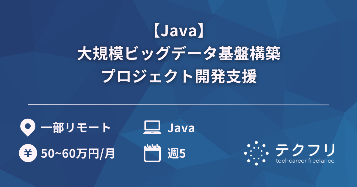【Java】大規模ビッグデータ基盤構築プロジェクト開発支援
