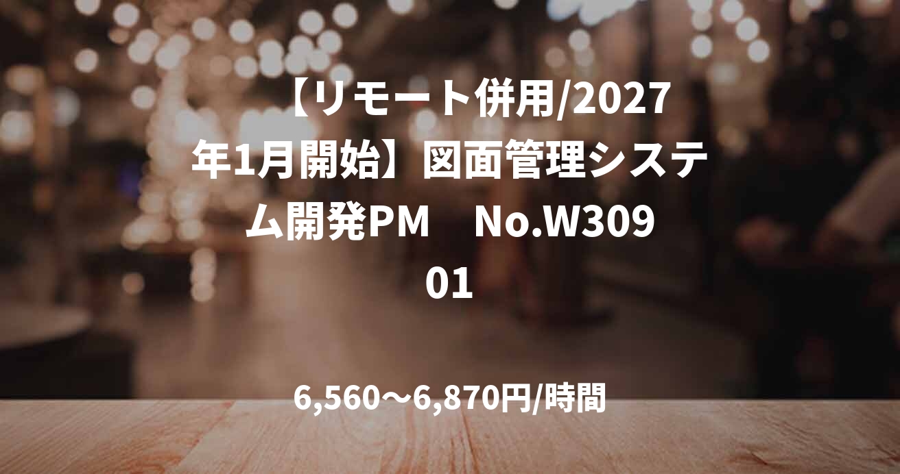 　【リモート併用/2027年1月開始】図面管理システム開発PM　No.W30901