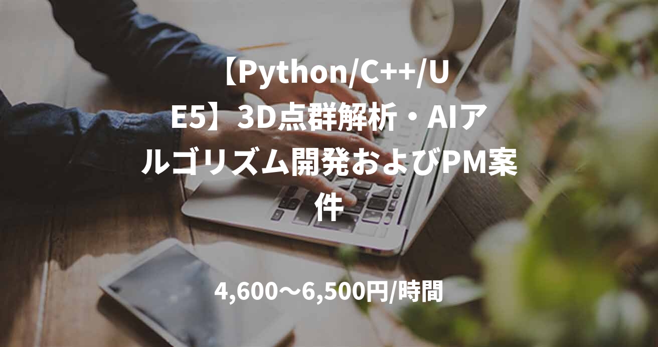 【Python/C++/UE5】3D点群解析・AIアルゴリズム開発およびPM案件
