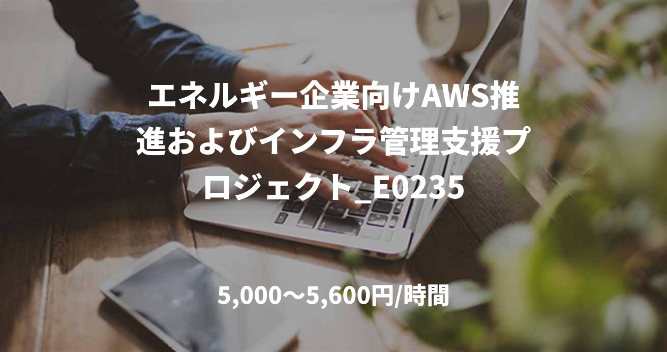 エネルギー企業向けAWS推進およびインフラ管理支援プロジェクト_E0235