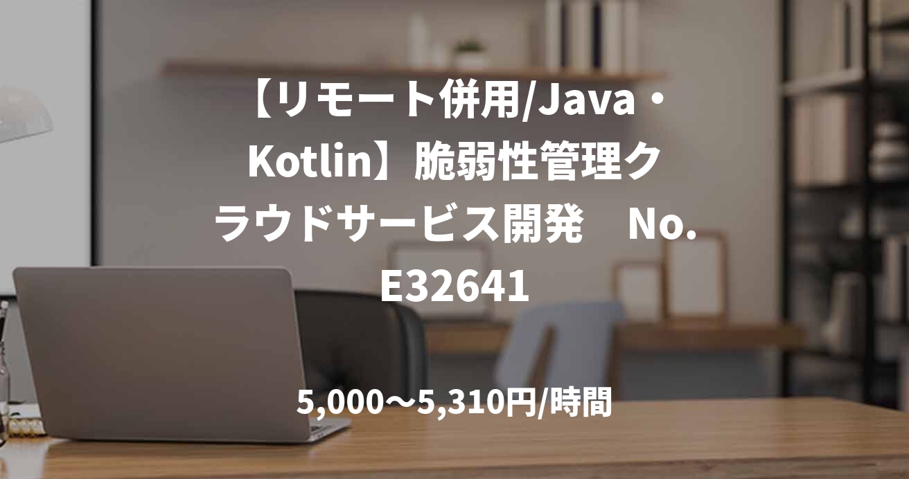 【リモート併用/Java・Kotlin】脆弱性管理クラウドサービス開発　No.E32641