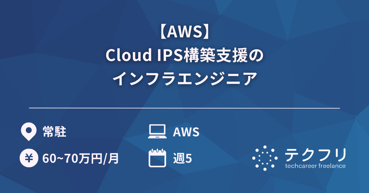 【AWS】Cloud IPS構築支援のインフラエンジニア