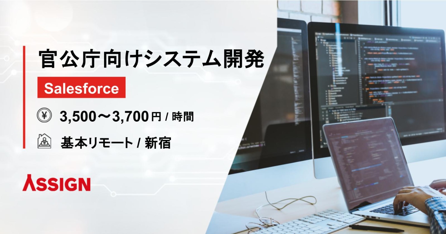 【Salesforce】官公庁向けシステム開発　基本リモート＠新宿