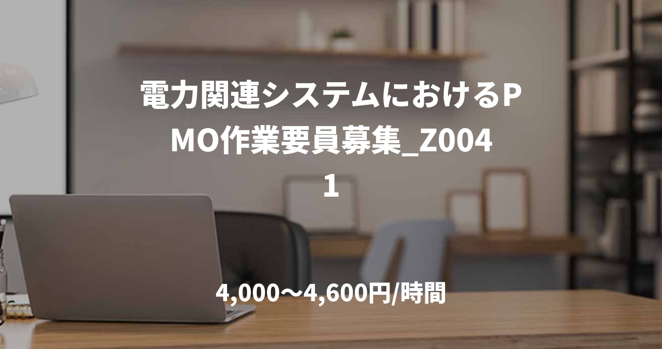 電力関連システムにおけるPMO作業要員募集_Z0041