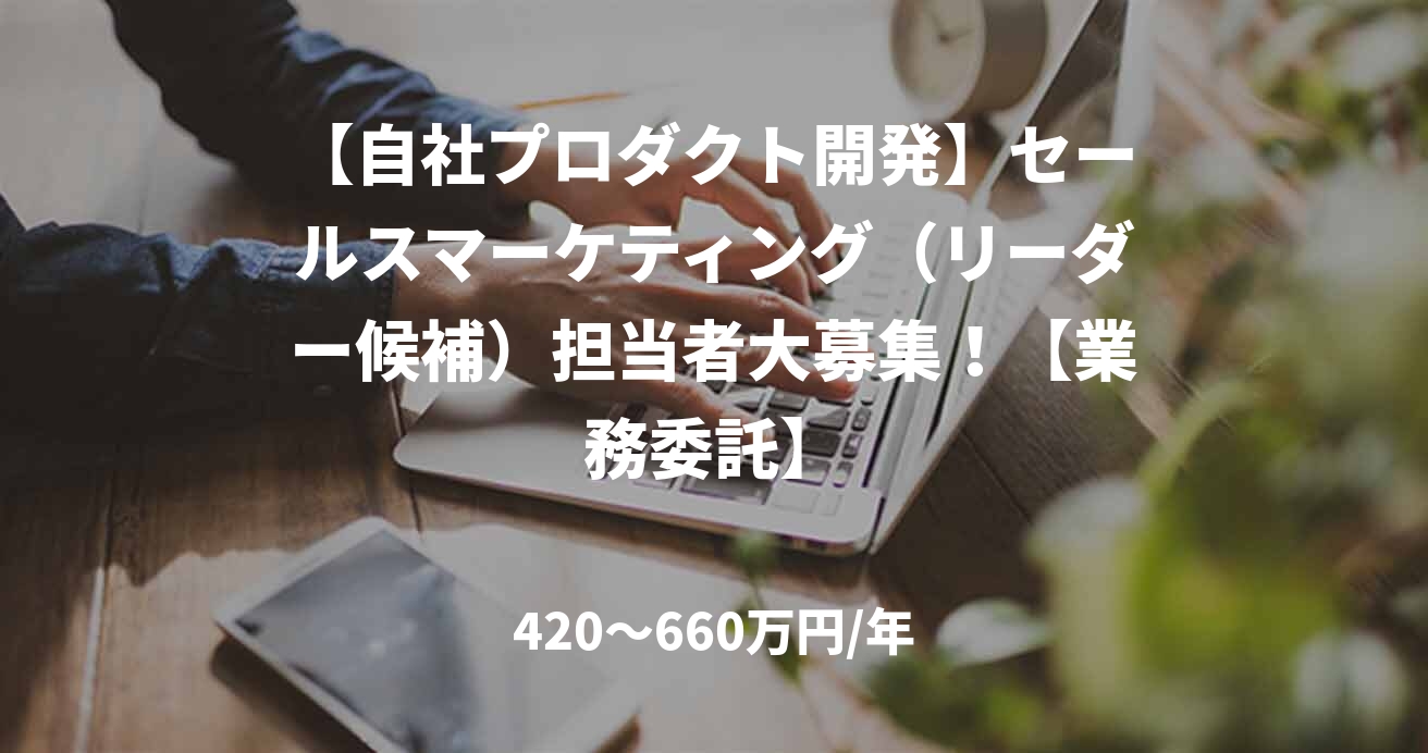 【自社プロダクト開発】セールスマーケティング（リーダー候補）担当者大募集！【業務委託】