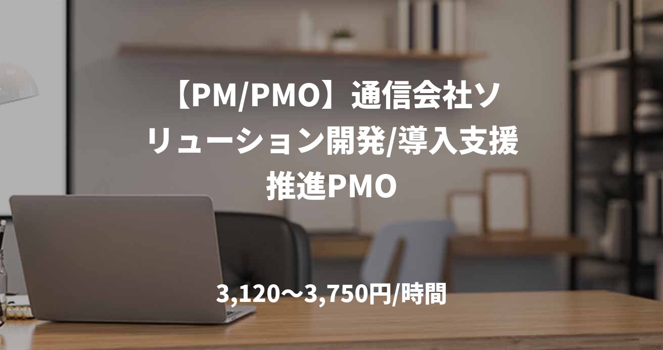 【PM/PMO】通信会社ソリューション開発/導入支援推進PMO