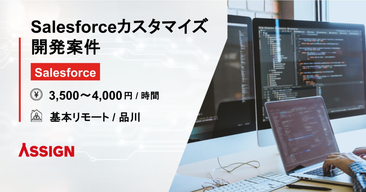 【Salesforce】Salesforceカスタマイズ開発案件　基本リモート＠品川