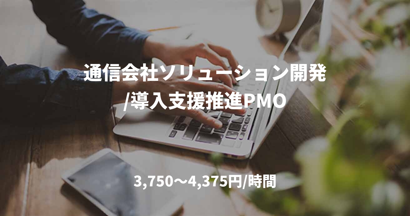 通信会社ソリューション開発/導入支援推進PMO