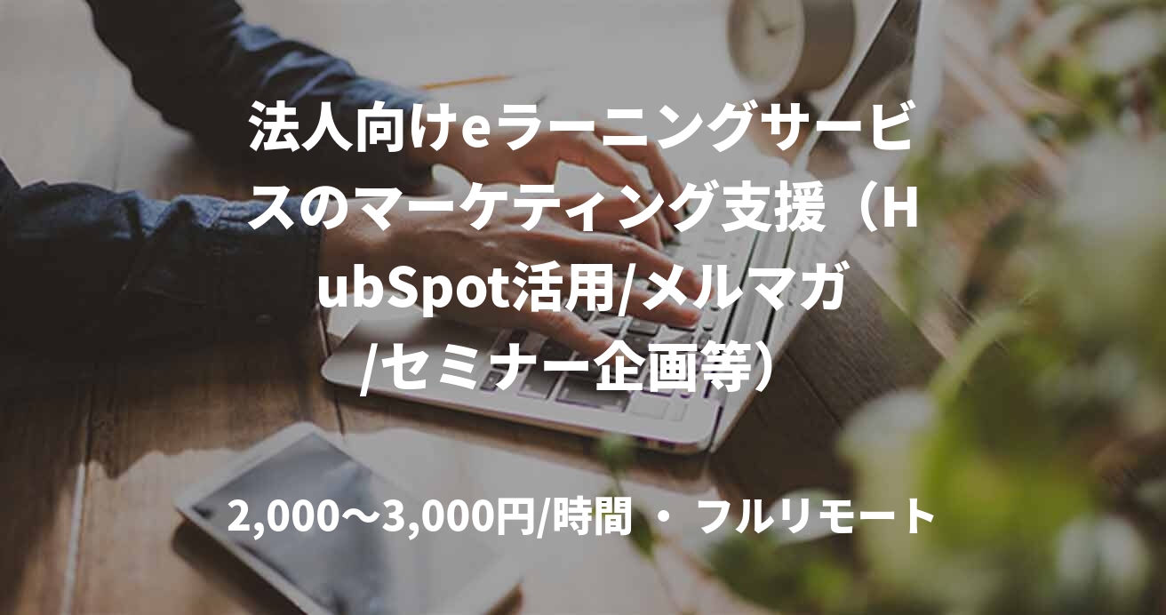 法人向けeラーニングサービスのマーケティング支援（HubSpot活用/メルマガ/セミナー企画等）