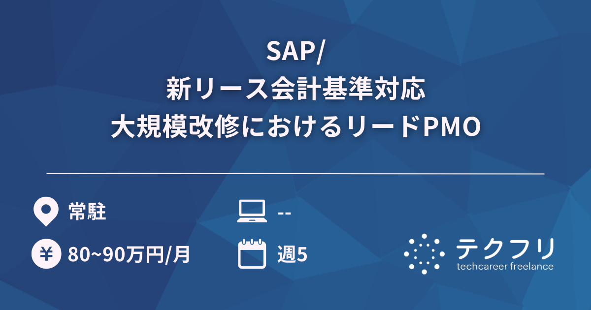 SAP/新リース会計基準対応大規模改修におけるリードPMO